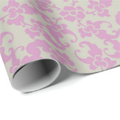 Vintages Blumenrosa Wrapping Papier Geschenkpapier (Rolleneckpunkt)
