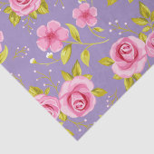 Vintages BlumenRosen-Rosa-lila Muster Seidenpapier (Ausschnitt)