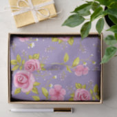 Vintages BlumenRosen-Rosa-lila Muster Seidenpapier (Geschenk)