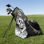 Vintages Blumenschädel Halloween Golfhandtuch (Gras)