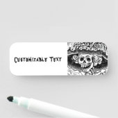 Vintages Blumenschädel Halloween Namensschild (Beispiel)