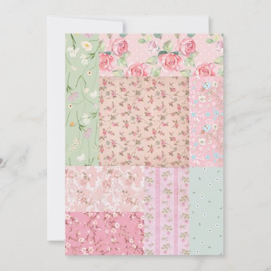 Vintages Blumenschrapbuch Einladung (Rückseite)