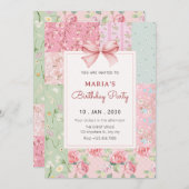 Vintages Blumenschrapbuch Einladung (Vorne/Hinten)