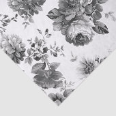 Vintages BlumenSchwarzweiss-seidenpapier Seidenpapier (Ausschnitt)