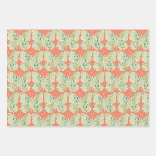 Vintages Blumenstollenpapier Geschenkpapier Set (Vorderseite 3)