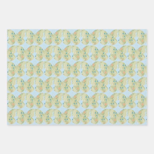 Vintages Blumenstollenpapier Geschenkpapier Set (Vorderseite 2)