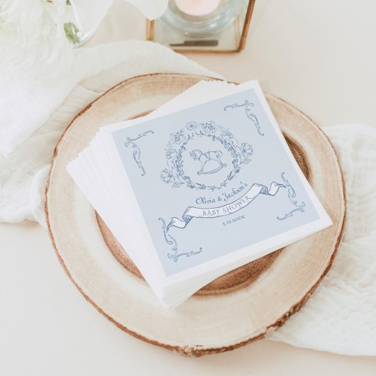 Vintages Blumenstrauß Chinoiserie Kinderdusche bla Serviette