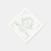 Vintages Blumenstrauß Chinoiserie Rodelbahn Serviette (Ecke)