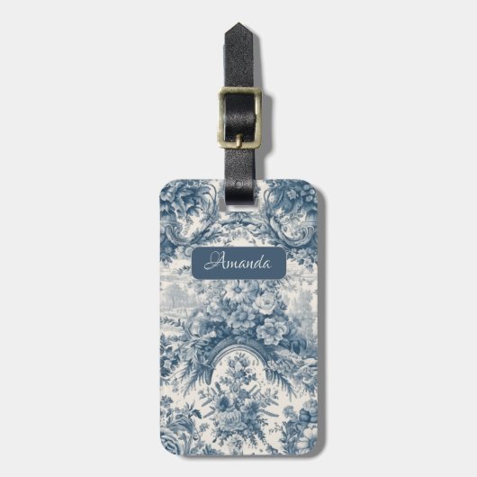 Vintages Blumenstrauß Gepäckanhänger (Vorderseite vertikal)