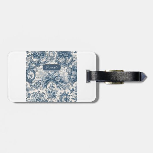 Vintages Blumenstrauß Gepäckanhänger (Rückseite horizontal)