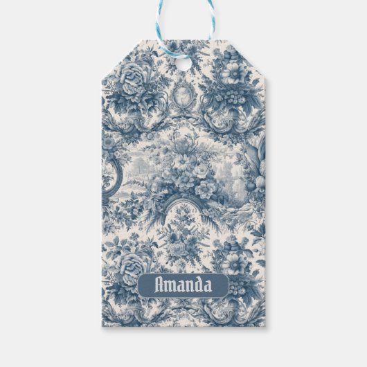 Vintages Blumenstrauß Geschenkanhänger (Vorderseite)