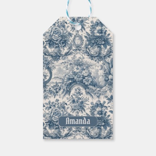 Vintages Blumenstrauß Geschenkanhänger (Rückseite)