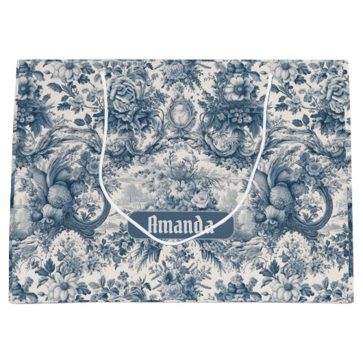 Vintages Blumenstrauß Große Geschenktüte (Vorderseite)