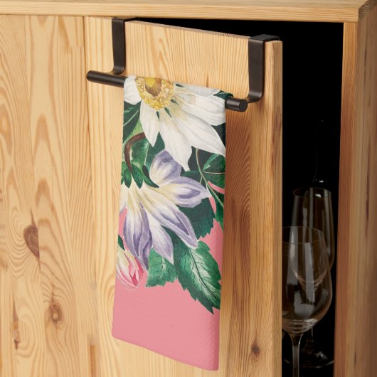 Vintages Blumenstrauß Pink Küchentuch (Drittel gefaltet)