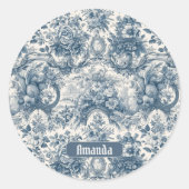 Vintages Blumenstrauß Runder Aufkleber (Vorderseite)