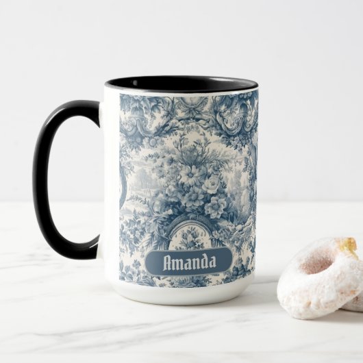 Vintages Blumenstrauß Tasse (Mit Donut)