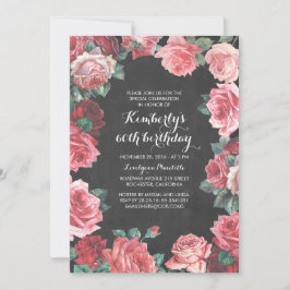 Vintages Blumentafelgeburtstags-Party Einladung