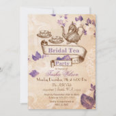 Vintages Blumentee-Party Brautparty Einladungen (Vorderseite)