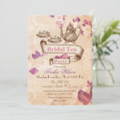 Vintages Blumentee-Party Brautparty Einladungen (Stehend Vorderseite)
