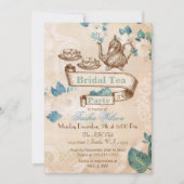 Vintages Blumentee-Party Brautparty Einladungen (Vorderseite)