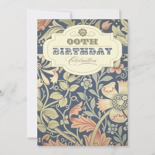 Vintages Blumentypografisches Design Einladung (Vorderseite)