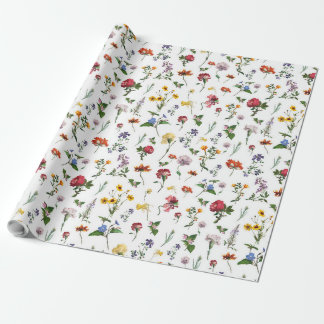 Vintages Blumenumhüllungspapier - farbenfrohe Blum Geschenkpapier