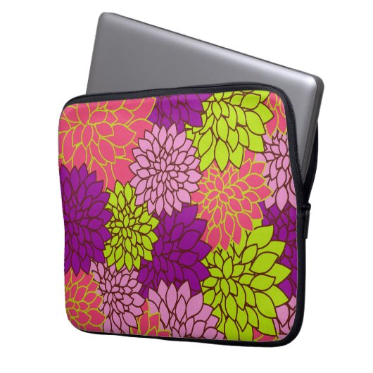 Vintages BlumenWallpapper Laptopschutzhülle (Vorderseite Links)