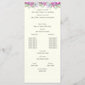 Vintages Blumenwasser-Bouquet-Hochzeitsprogramm Programm (Rückseite)