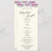 Vintages Blumenwasser-Bouquet-Hochzeitsprogramm Programm (Vorne/Hinten)