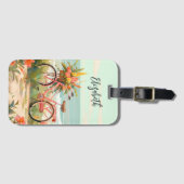 Vintages Blumenwasser Tropisches Strandbike Gepäckanhänger (Vorderseite (Horizontal))