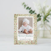 Vintages Blumenweihnachtsmuseum Foto Postkarte (Stehend Vorderseite)