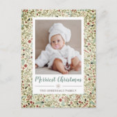 Vintages Blumenweihnachtsmuseum Foto Postkarte (Vorderseite)