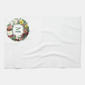 Vintages Blumenwreath-Monogramm Küchentuch (Horizontal)