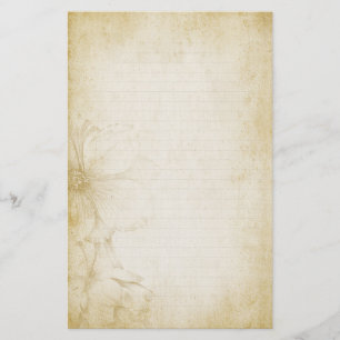 Vintages Blumenzeitschriften-Anmerkungs-Papier Briefpapier