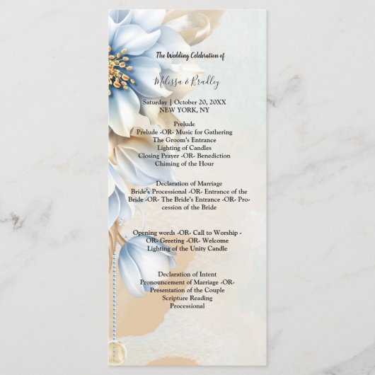 Vintages Blumenzeremonie-Programm Programm (Vorderseite)