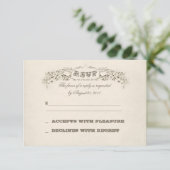 Vintages Blumenzwiebeldesign RSVP Karte (Stehend Vorderseite)