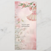 Vintages Blush Dress Wedding Menu Menükarte (Rückseite)