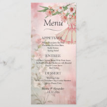 Vintages Blush Dress Wedding Menu