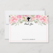 Vintages Blush Pink Floral Regal Brautparty Dankeskarte (Vorderseite)
