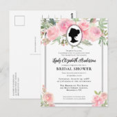 Vintages Blush Pink Floral Regal Brautparty Postkarte (Vorne/Hinten)