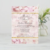 Vintages Blush Pink Hydrangea Brautparty Einladung (Stehend Vorderseite)