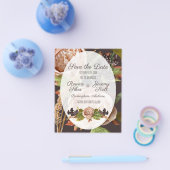 Vintages Blush & Platin Blumenbudget Save the Date Flyer (Einzeln)