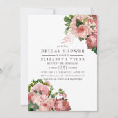 Vintages Blush und Burgunder Blumenzwiebeln Brautp Einladung (Vorderseite)