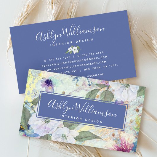 Vintages Blütengold Visitenkarte