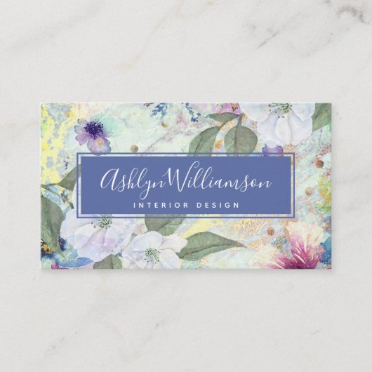 Vintages Blütengold Visitenkarte (Vorderseite)