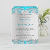 Vintages Blütensilberdesign Einladung (Stehend Vorderseite)