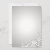 Vintages Blütensilberdesign Einladung (Rückseite)