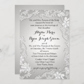 Vintages Blütensilberdesign Einladung (Vorne/Hinten)