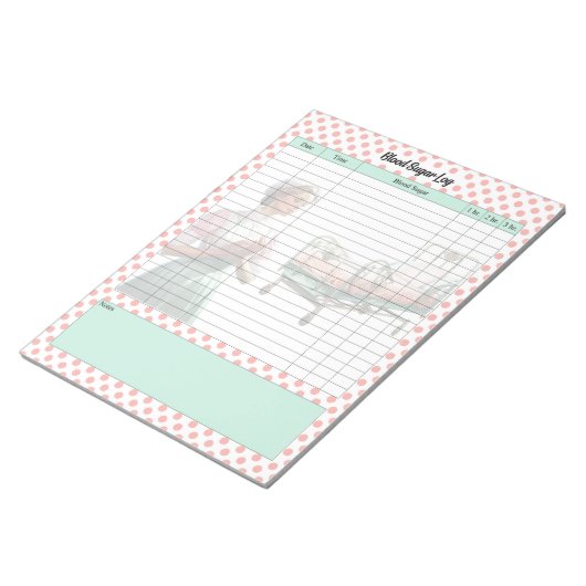 Vintages Blutzuckerprotokoll Notizblock (angewinkelt)