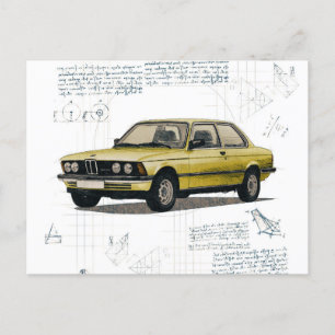 Vintages BMW-Fahrzeug Postkarte
